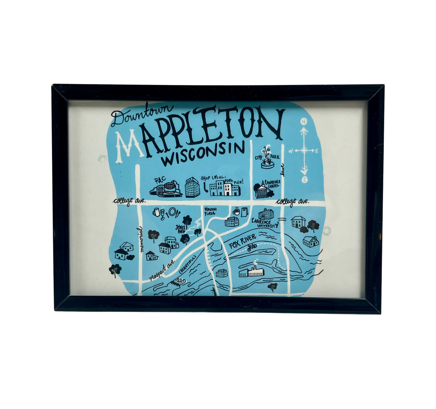 Downtown Mappleton Framed Postcard Print