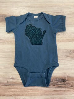 Blue & Teal WI Onesie