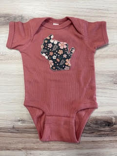 Mauve Floral Onesie