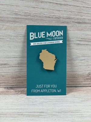 Wisconsin wood lapel pin