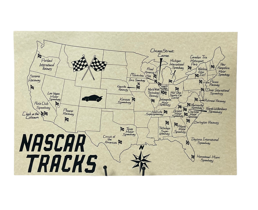 NASCAR Tracks Map by Jesse Kennedy