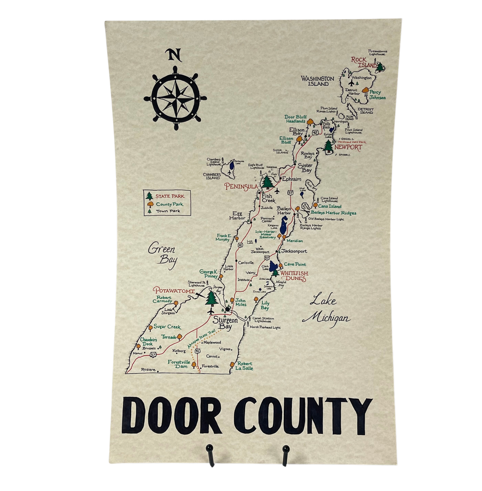 Door County Map by Jesse Kennedy