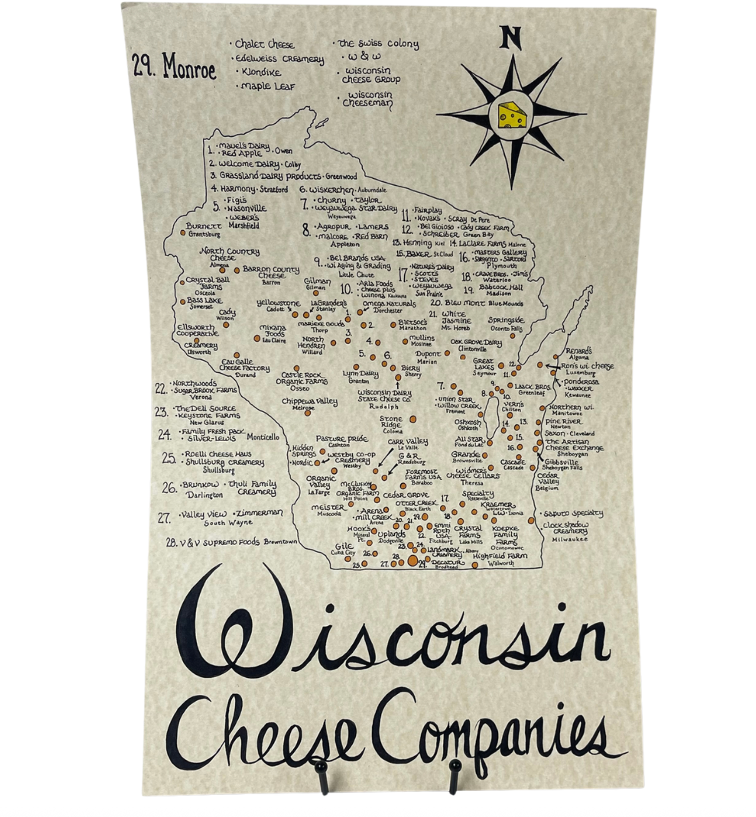 Wisconsin Cheese Companies Map by Jesse Kennedy