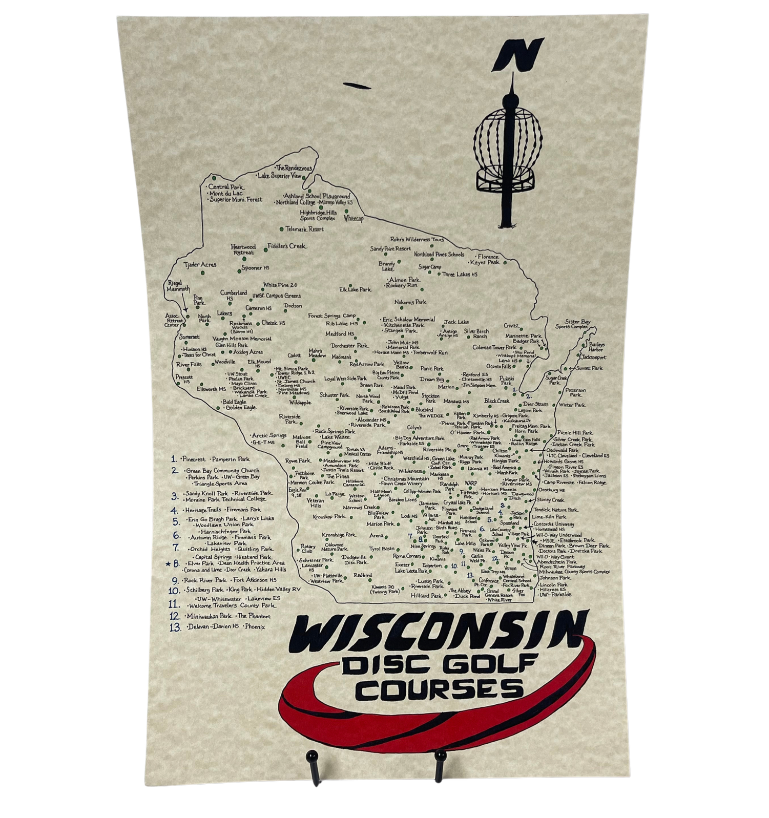 Wisconsin Disc Golf Courses Map by Jesse Kennedy