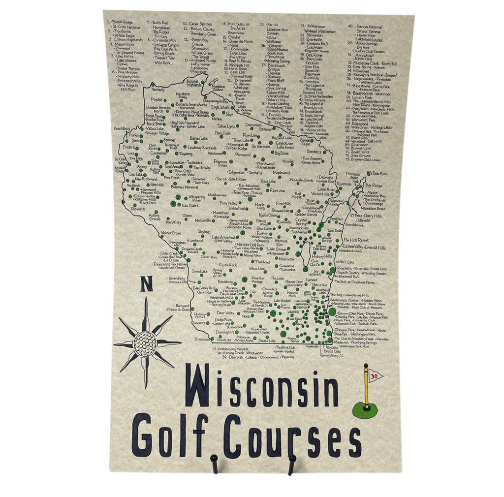 Wisconsin Golf Courses Map by Jesse Kennedy