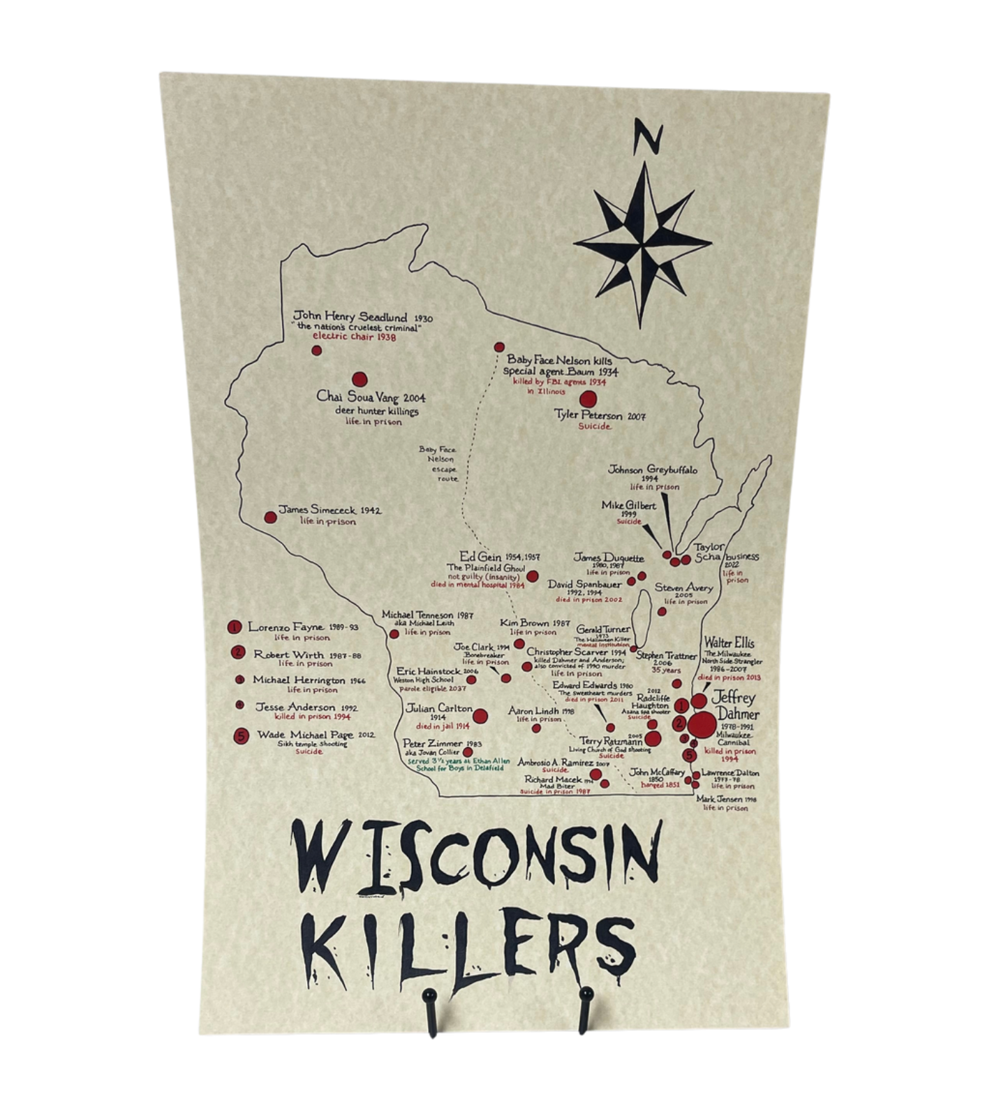 Wisconsin Killers Map by Jesse Kennedy