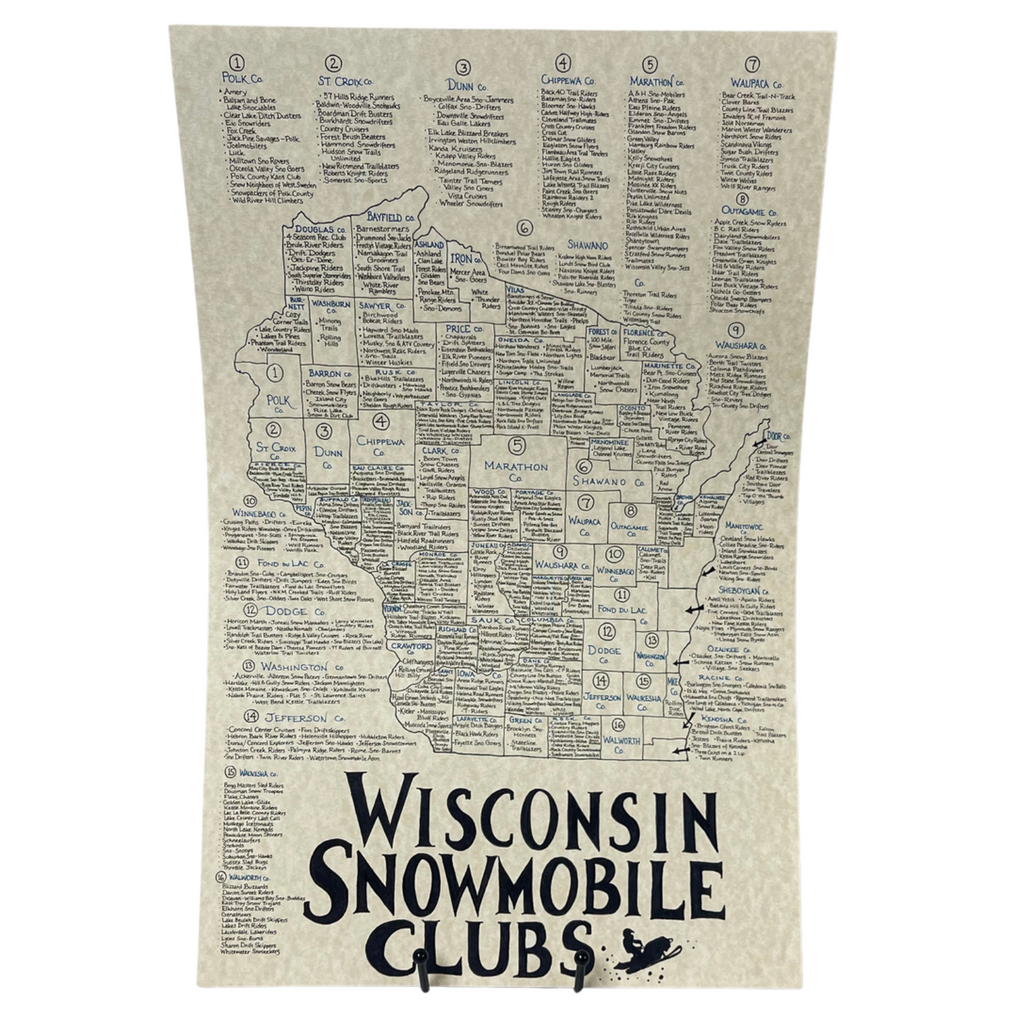 Wisconsin Snowmobile Clubs Map by Jesse Kennedy