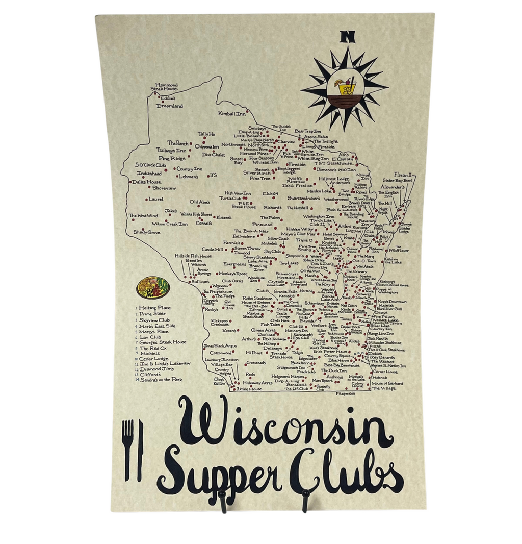 Wisconsin Supper Club Map by Jesse Kennedy