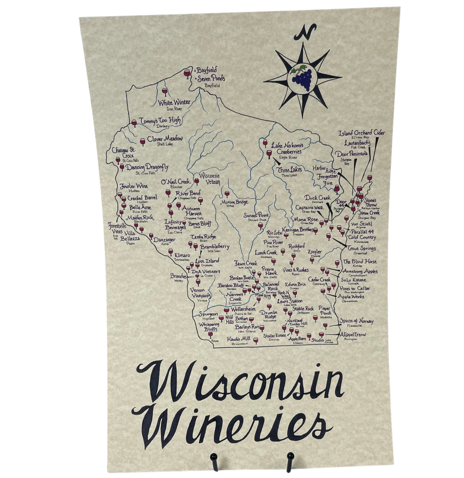 Wisconsin Wineries Map by Jesse Kennedy