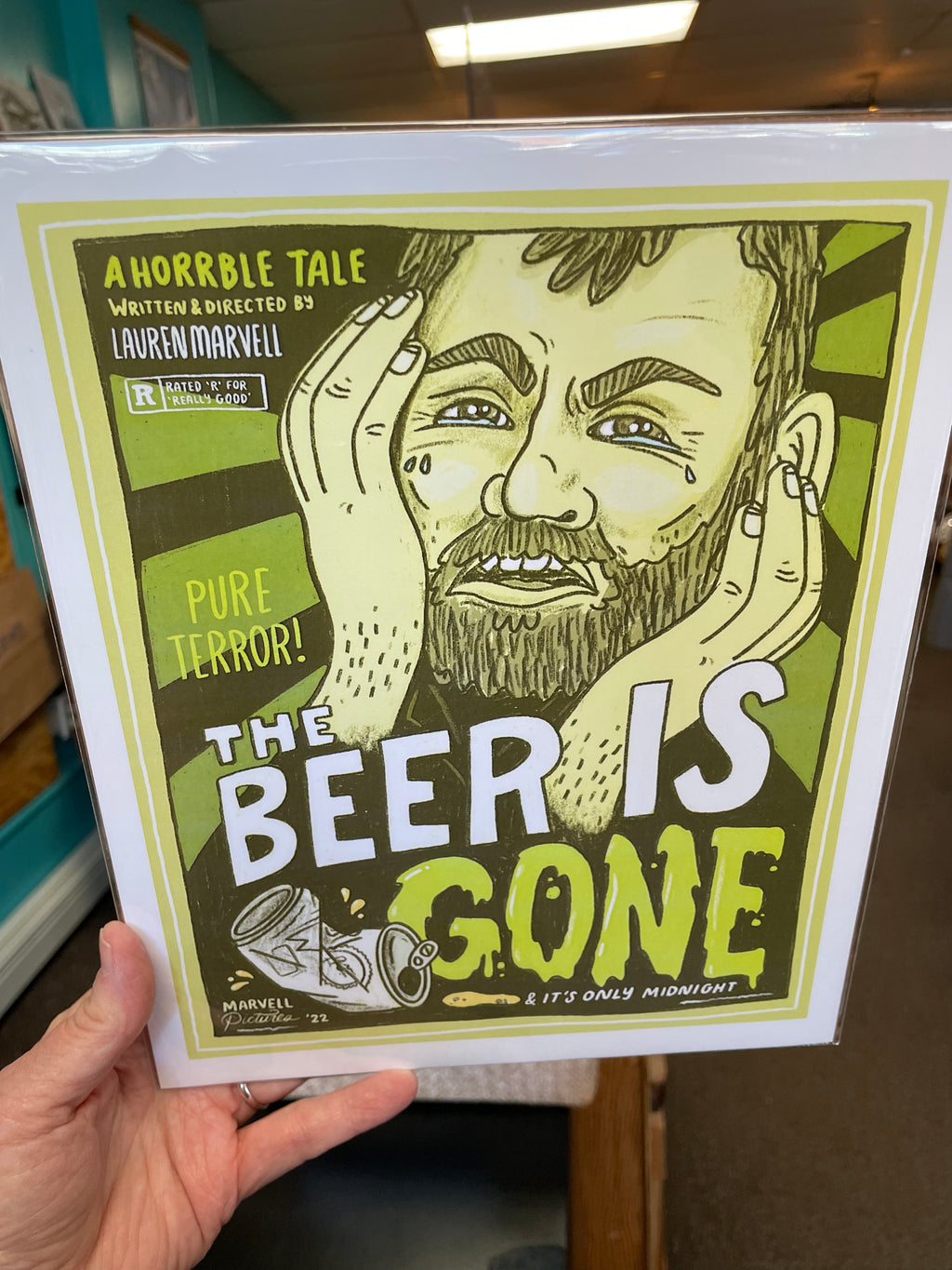 Beer is Gone by Lauren Marvel print