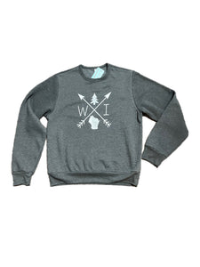 Wisconsin Arrow Slouch Unisex Crew Sweatshirt