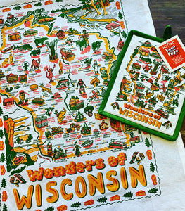 Wonders of Wisconsin dishtowel by Keep the Faye
