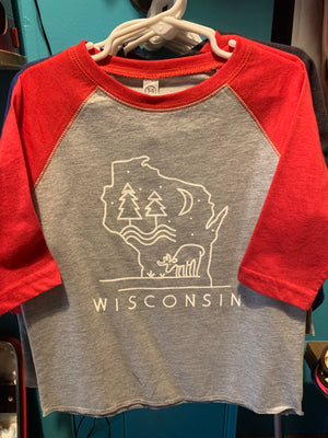 Wisconsin Deer Baseball Tshirt Toddler