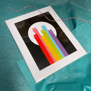 Rainbow Cats 8x10 by Elle McGee