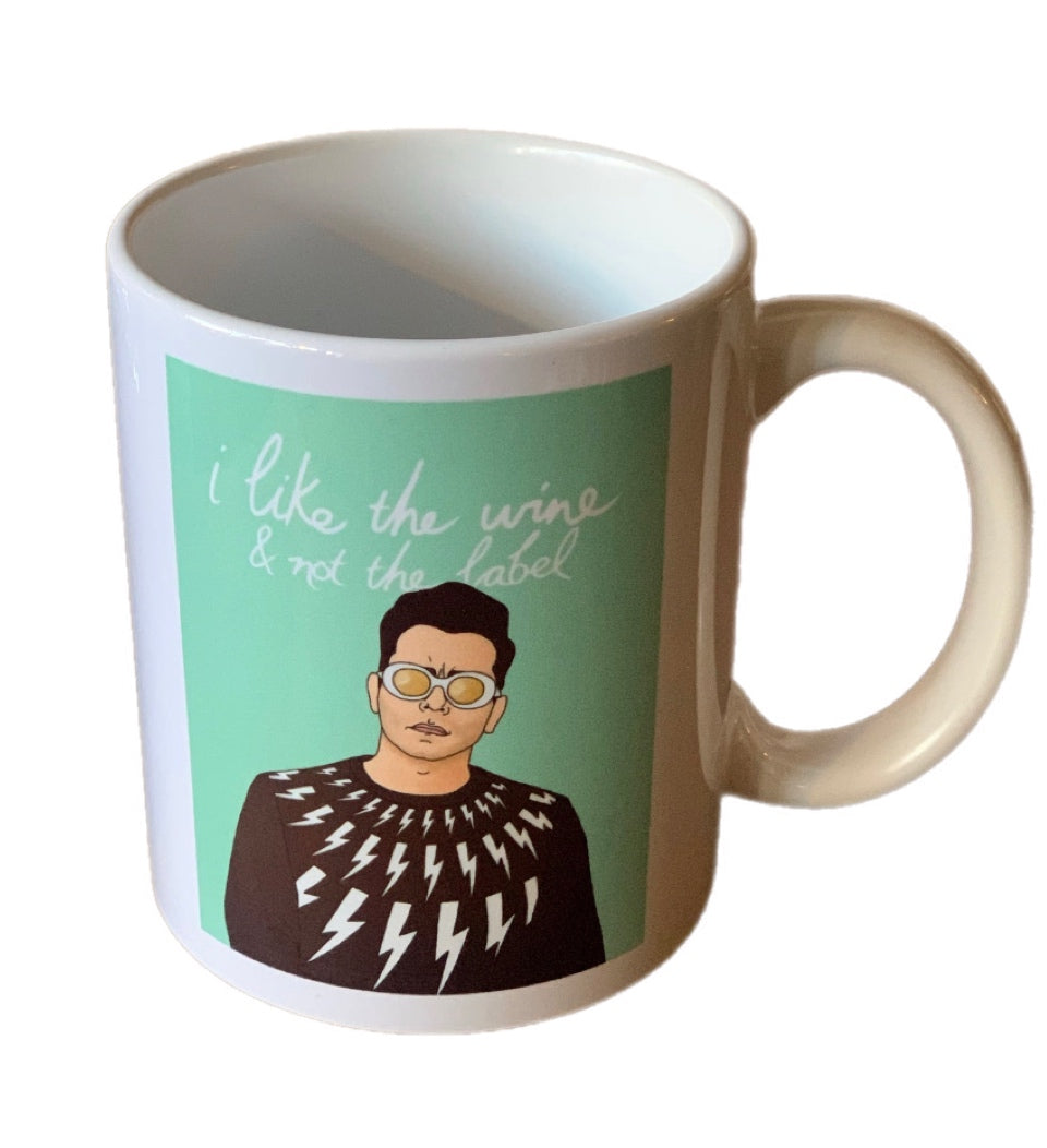 I like the wine & not the label Mug