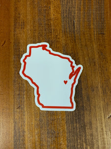 Wisconsin Heart Sticker
