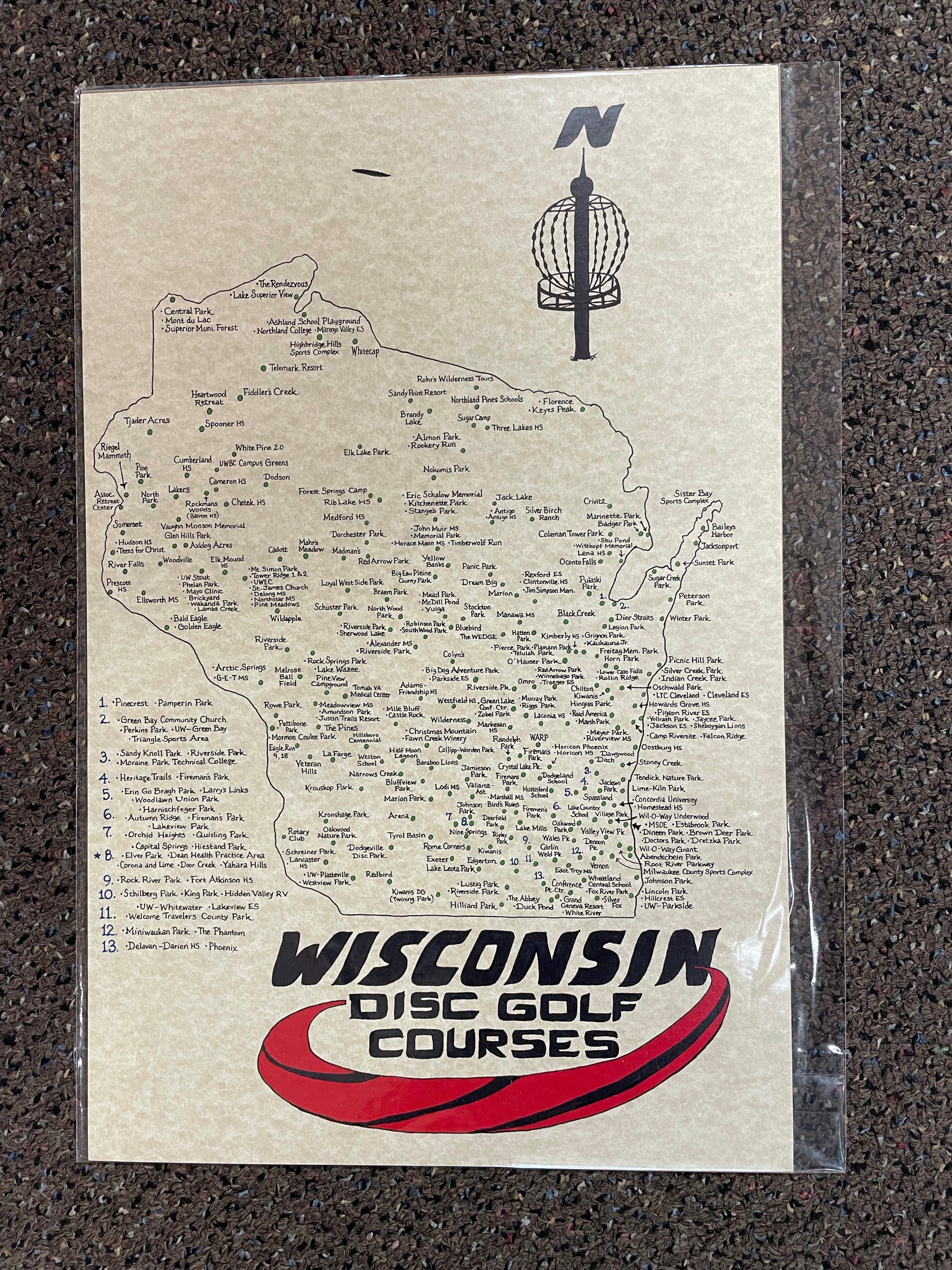 Wisconsin Disc Golf Courses Map